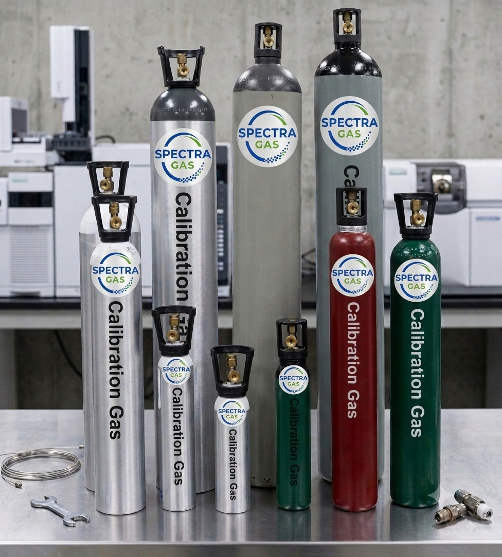 Range of calibration gas cylinders, various sizes